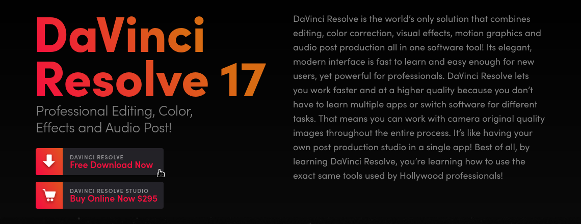 Download DaVinci Resolve
