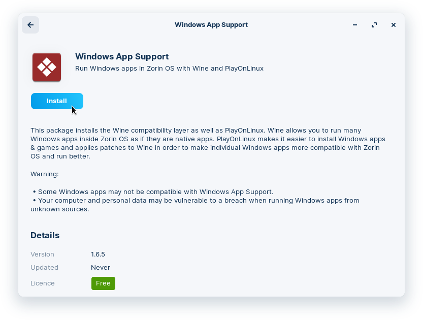 Install Windows App Support