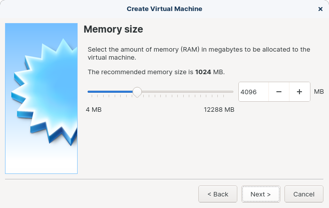 VirtualBox memory size