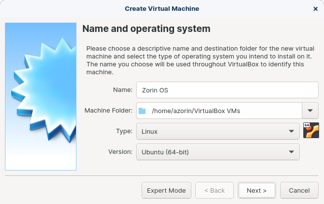 VirtualBox new machine