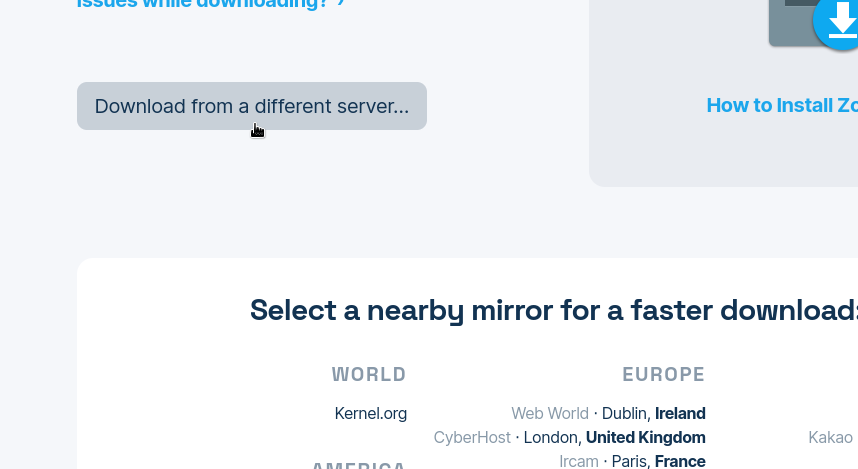 Different server button