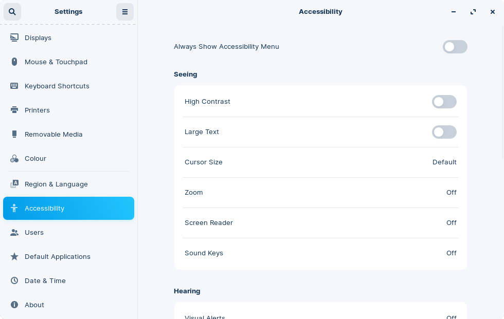 Accessibility Settings